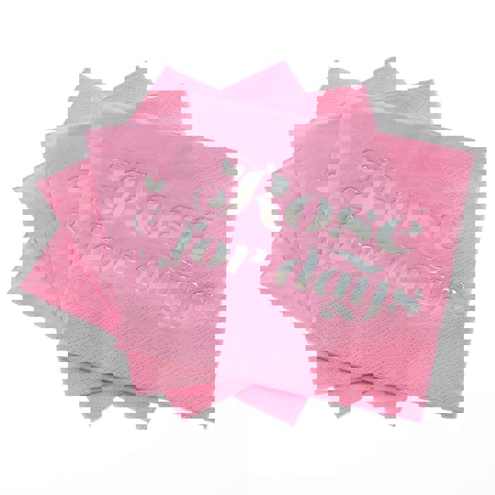 Rose For Days Foil Party/Beverage/Cocktail Napkins |  9.75" square