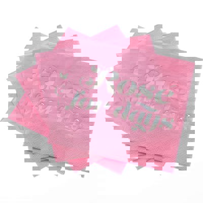 Rose For Days Foil Party/Beverage/Cocktail Napkins |  9.75" square