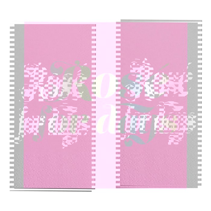 Rose For Days Foil Party/Beverage/Cocktail Napkins |  9.75" square