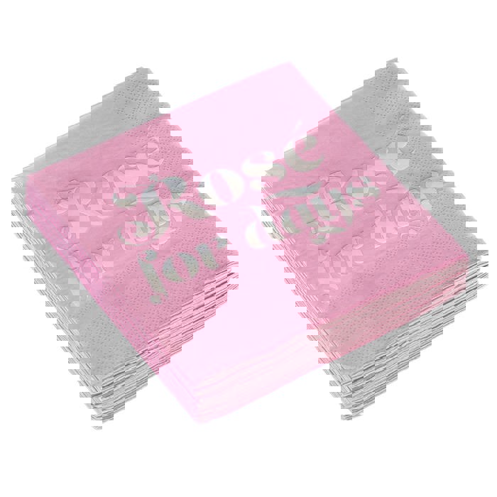Rose For Days Foil Party/Beverage/Cocktail Napkins |  9.75" square