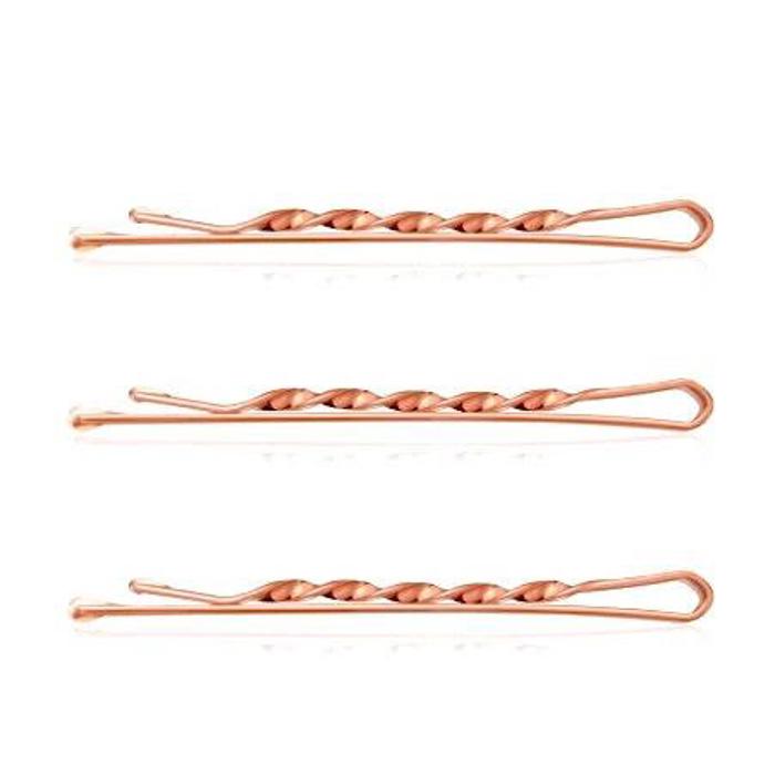 Rose Gold Spiral Bobby Pins Set