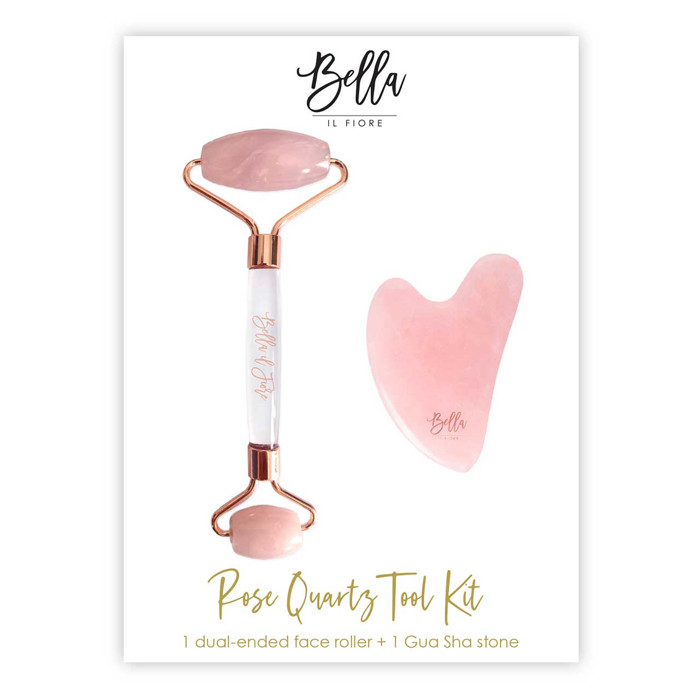 Rose Quartz Roller and Stone Tool Kit | Face Massager Skincare Set