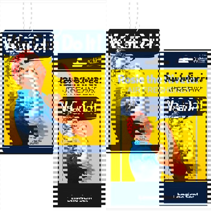 Rosie the Riveter Hanging Air Freshener in Lemon Scent | Feminist Symbol Car Air Freshener