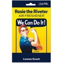 Rosie the Riveter Hanging Air Freshener in Lemon Scent | Car Deodorizer Car Air Freshener Funny Stocking Stuffers - 10 Options - Cat, Mushroom, Goldfish, Squirrel in Underpants, Crow etc. 