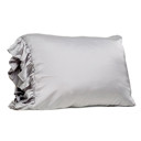  Ruffled Satin Pillowcase in Gray | Standard Size