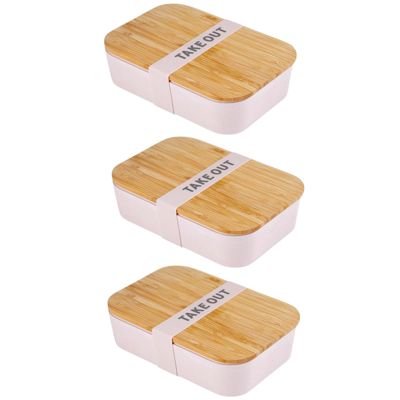 Bamboo Bento Lunch Boxes in 3 Pretty Colors