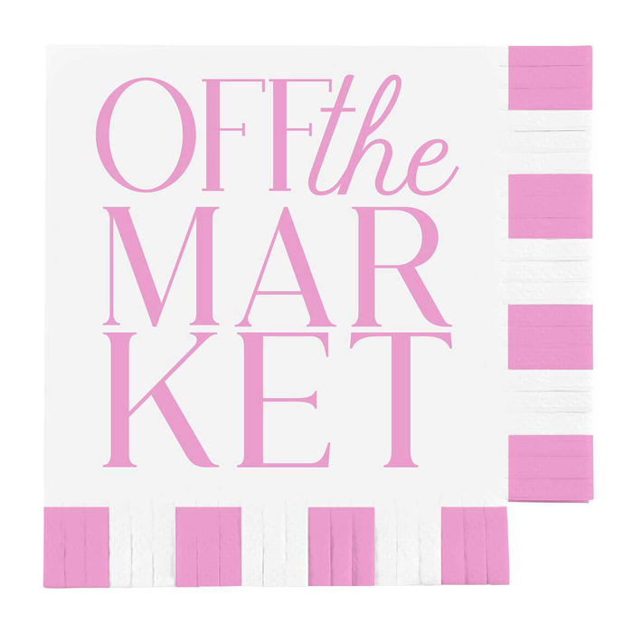 Off The Market Bachelorette Bridal Shower Cocktail Napkins