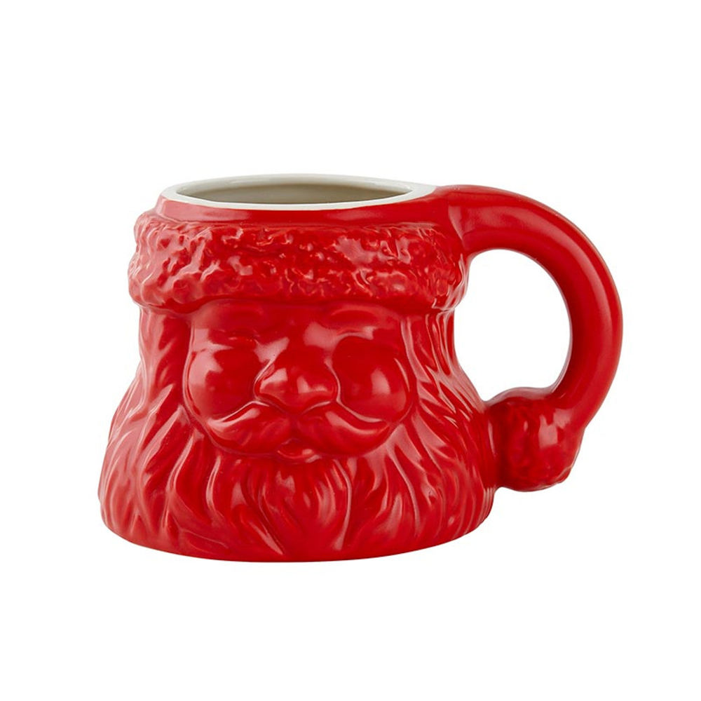 Santa Claus Red Shaped Mug | Ceramic Coffee Tea Cup | Holiday Theme