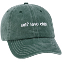  Self Love Club Baseball Cap in Stonewashed Green | Adjustable Buckle Closure Hat