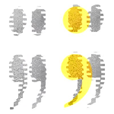 Semicolon Metallic Temporary Tattoo Set of 2