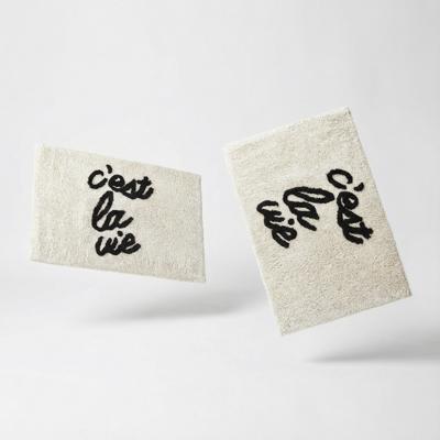 Set of 2 C'est la Vie Bath Mat | Soft Bathroom Rug | 20" x 30"