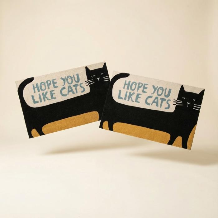 Set of 2 Hope You Like Cats Doormat Entryway Indoor/Outdoor Rug | 34" x 20 | Slip-Resistant Backing