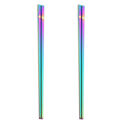  Set of 2 Pairs Holographic Rainbow Chopsticks in Stainless Steel