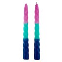Pink Green Blue Taper Candles Set of 2 - Ombre, Pastel, Rainbow, Spiral, Holiday - 9" Candle Sets