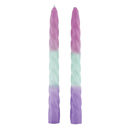 Lilac Mint Purple Taper Candles Set of 2 - Ombre, Pastel, Rainbow, Spiral, Holiday - 9" Candle Sets