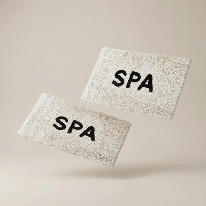 Set of 2 Spa Bath Mat | Soft Cotton Bathroom Rug | 20" x 30"