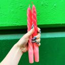  Set of 2 Tapered Candle in Red Pink  | Aesthetic Unscented Table Decor Candlesticks | Gift for Her