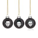  Set of 3 Existentialist Holiday Glass Mini Ornaments in Black with Depressing Quotes from Camus, Sartre, and de Beauvoir | Gift for Her