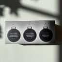  Set of 3 Existentialist Holiday Glass Mini Ornaments in Black with Depressing Quotes from Camus, Sartre, and de Beauvoir | Gift for Her