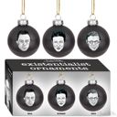  Set of 3 Existentialist Holiday Glass Mini Ornaments in Black with Depressing Quotes from Camus, Sartre, and de Beauvoir | Gift for Her