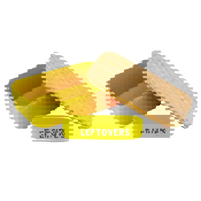 Set of 3 Leftovers Bamboo Lunch Box in Vivid Yellow | Eco-Friendly and Sustainable | 7.5" x 5" x 2"