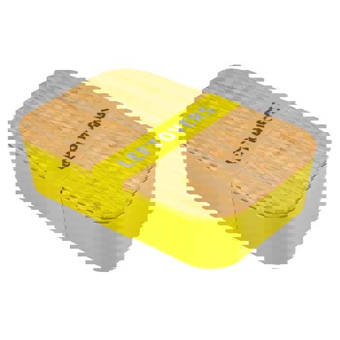 Set of 3 Leftovers Bamboo Lunch Box in Vivid Yellow | Eco-Friendly and Sustainable | 7.5" x 5" x 2"