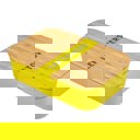  Set of 3 Leftovers Bamboo Lunch Box in Vivid Yellow | Eco-Friendly and Sustainable | 7.5" x 5" x 2"