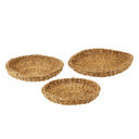 Set of 3 Round Sea Grass Basket Trays Eco-Friendly Woven Storage Basket Sets – Closet, Bathroom & Pantry Organizers