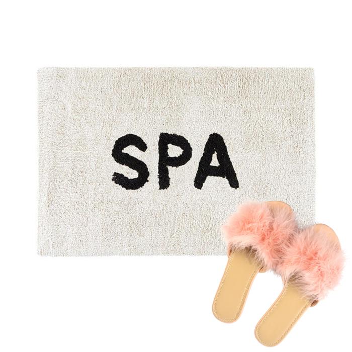 Set of 2 Spa Bath Mat | Soft Cotton Bathroom Rug | 20" x 30"