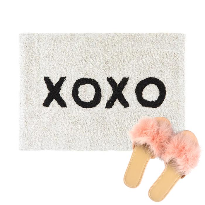 Set of 2 XOXO Bath Mat | Soft Cotton Indoor Rug | 20" x 30"