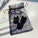  Set of 3 Mini Black Cat Hair Claws | Hair Claw Clips in Giftable Pouch | Spooky Halloween Barrette Clip Set