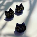  Set of 3 Mini Black Cat Hair Claws | Hair Claw Clips in Giftable Pouch | Spooky Halloween Barrette Clip Set