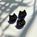  Set of 3 Mini Black Cat Hair Claws | Hair Claw Clips in Giftable Pouch | Spooky Halloween Barrette Clip Set