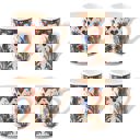 Thin Tulip Boxed Gift Set of 4 Handmade Mugs - Turkish Flowers, Hand Painted