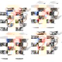 Large Red Clove with Dots Boxed Gift Set of 4 Handmade Mugs - Turkish Flowers, Hand Painted