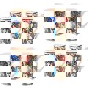 Blue Clove Upside Down Boxed Gift Set of 4 Handmade Mugs - Turkish Flowers, Hand Painted