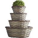 Set of 4 Round Bamboo Basket Set Dual Color Eco-Friendly Woven Storage Basket Sets – Closet, Bathroom & Pantry Organizers