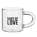  Set of 4 Shot of Love Glass Espresso Cup | Coffee Tea Clear Mug