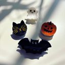  Set of 4 Mini Spooky Hair Claws | Halloween Hair Claw Clip Set in Giftable Pouch | Bat, Pumpkin, Cat, Ghost