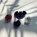  Set of 4 Mini Spooky Hair Claws | Halloween Hair Claw Clip Set in Giftable Pouch | Bat, Pumpkin, Cat, Ghost