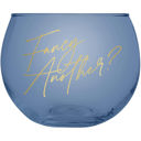  Set of 6 Fancy Another Roly Poly Blue Tinted Glass  | 13 oz.