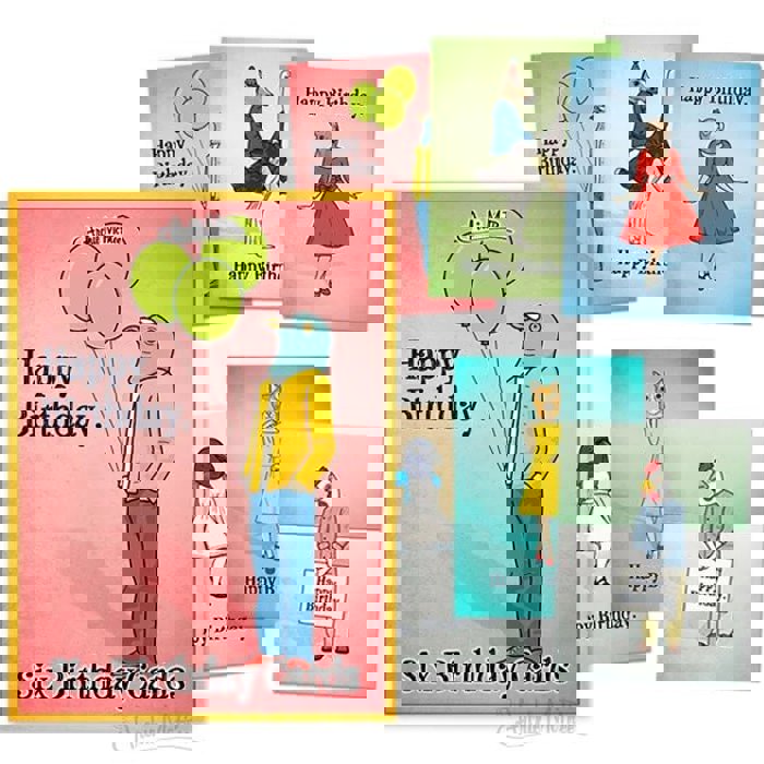 Set of 6 Strange Friends Birthday Greeting Card Box