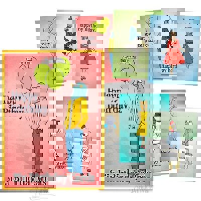 Set of 6 Strange Friends Birthday Greeting Card Box