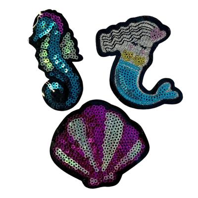 Shell Mermaid Sequined Patches | Set of 3