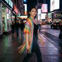  Shimmer Mesh Pride Scarf Wrap in Rainbow Stripe | Unisex Summer Shawl LGBTQ Pride