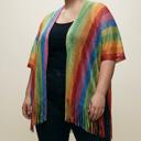  Shimmer Mesh Pride Scarf Wrap in Rainbow Stripe | Unisex Summer Shawl LGBTQ Pride