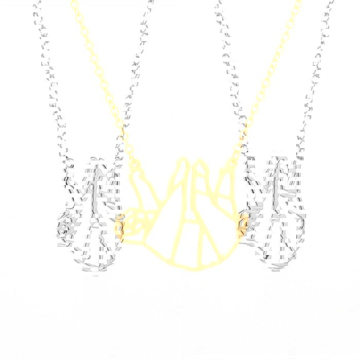 Gold Shiny Lazy Sloth Necklace in a Gift Box