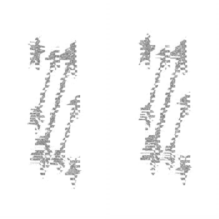 Silver Glitter Arrows Temporary Tattoo