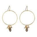  Dangle Hoop Gem Earrings - 6 Color Options |  Cut Glass Gemstones Fashion Jewelry