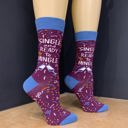  Single and Ready To Mingle Socks | Wine and Confetti Illustration | Gift for Her